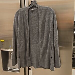 💕TALBOTS💕 Open Front Short Cardigan Cotton Blend ~ Gray Medium Petite